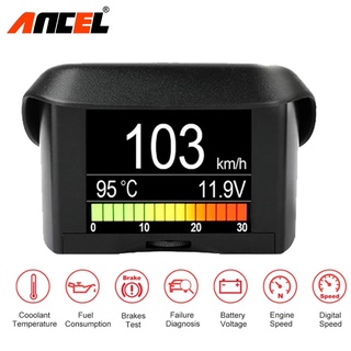 Ancel A202 เครื่องสแกนเนอร์วัดอุณหภูมิน้ํามันเชื้อเพลิง ดิจิทัล OBD 2 OBD2 สําหรับรถยนต์