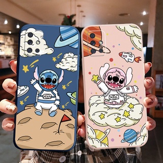 เคสโทรศัพท์มือถือ ขอบสี่เหลี่ยม ลายนักบินอวกาศ Stitch สําหรับ Samsung Galaxy A31 A32 4G A52 A72 5G A11 A51 A71 A10S A50 A30S A20S M42