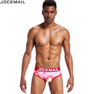 Jockmail กางเกงชั้นใน เอวต่ํา พลาสติก พิมพ์ลาย เซ็กซี่ ยกสะโพก สําหรับผู้ชาย