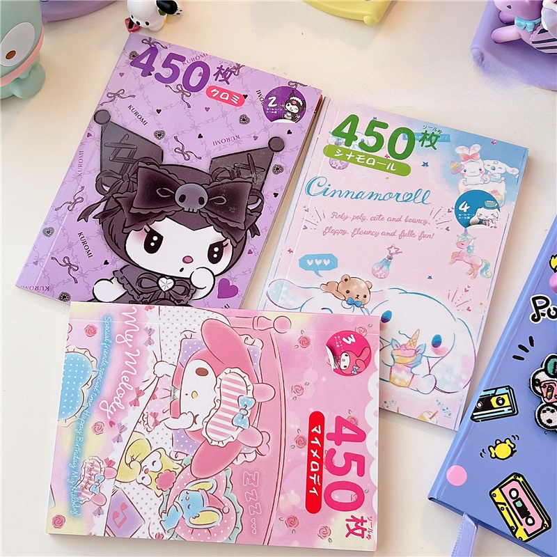 สติกเกอร์ ลายการ์ตูน Sanrio Kuromi น่ารัก สําหรับตกแต่งสมุดไดอารี่ สมุดไดอารี่ DIY จํานวน 450 ชิ้น