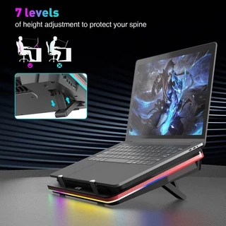 IETS GT500 พัดลมเทอร์โบทรงพลัง RGB แล็ปท็อป cooling Pad แล็ปท็อปสําหรับเล่นเกม cooling สําหรับ 13-17.3 นิ้วแล็ปท็อป Cooler