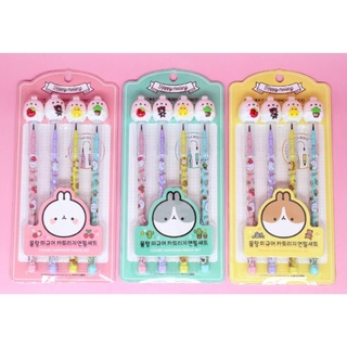 Molang ฟิกเกอร์ดินสอ 1 ชุด (4 ชิ้น) สุ่มสี