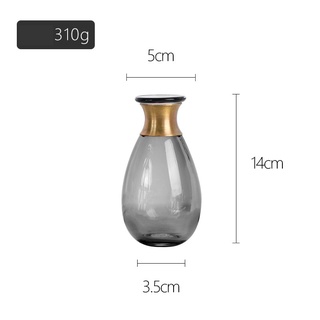 Gimmi Home แจกันแก้ว แจกันของแต่งบ้าน (สินค้าพร้อมส่ง!!) Glass Vase V-9207-9208 สีดำ