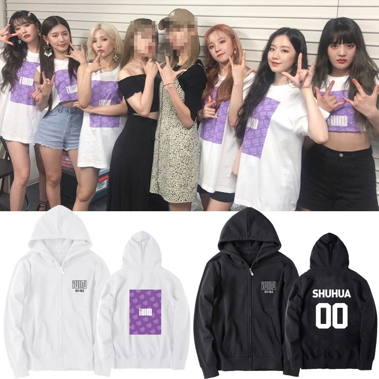 Pre เสื้อฮู้ดซิปหน้า GIDLE FANMADE