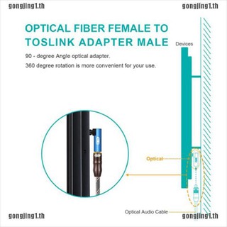 Gonone สายสัญญาณเสียงออปติคอลดิจิทัล SPDIF Toslink 90 องศา