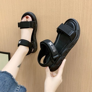 รองเท้าแตะรัดส้น。รองเท้าแตะเวลโครผู้หญิง。 Sandals Magic Female 2022 ใหม่ Summer Flat Shoes Versic Beach รองเท้าพื้นรอ