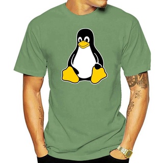 เสื้อยืดผ้าฝ้ายพิมพ์ลายเสื้อยืด พิมพ์ลายเพนกวิน Tux Open Source Linux