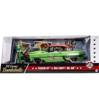 โมเดลรถเหล็ก 1:24 Poison Ivy &amp; 1953 Chevy Bel Air [JADA]