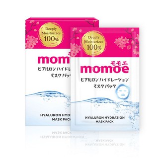 MOMOE HYALURON HYDRATION MASK PACKโมโมเอะ ไฮยาลูรอน ไฮเดรชั่น มาส์ก แพค