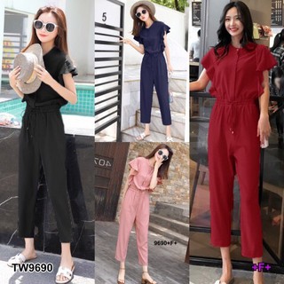 J9690 Jumpsuit จั๊มสูทขายาวแขนกุดระบาย