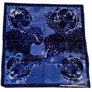 ผ้าพันคอ ผ้าโพกหัว ลายเสือ สีฟ้าคราม (Bandana Tiger Headwrap)
