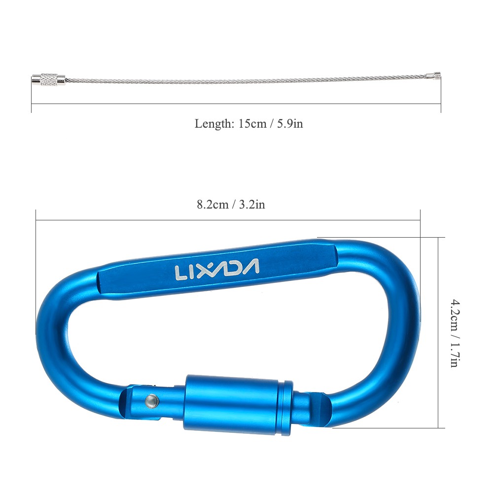 Lixada คาราบิเนอร์อะลูมิเนียม แข็งแรง ทนทาน 9 ชิ้น