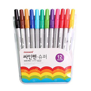 MONAMI Super Sign Pen ปากกาสีน้ำ ซูเปอร์ไซน์เพน ปากกาเมจิก โมนามิ 12 สี