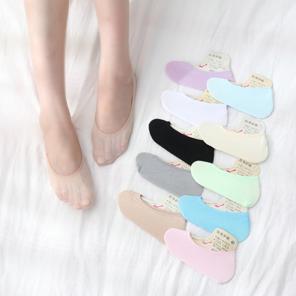 พร้อมส่งจากไทย💥Sanay Bra💥 (N242) ถุงเท้าคัชชู มีซิลิโคนกันหลุด ซ่อนขอบ ข้อเว้า มีหลากสี สำหรับผู้หญิง