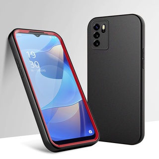 2in1 เคสโทรศัพท์ซิลิโคน ขอบตรง สองสี สําหรับ OPPO A16 A16S A15 A15S