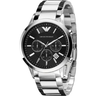 [โค้ดลดเพิ่ม 20% ไม่มีขั้นต่ำ SMAPAYDAY200]นาฬิกาข้อมือ Emporio Armani 39mm Women AR2435 Chronograph Black Dial Stainles