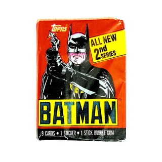 (Sealed Pack) ซองสุ่มการ์ด แบทแมน TOPPS, BATMAN ALL NEW 2nd SERIES CARDS + STICKER + BUBLE GUM