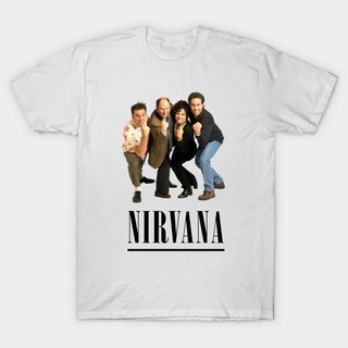 เสื้อยืดผ้าฝ้ายCOTTON เสื้อยืดคอกลมเสื้อยืดผ้าฝ้าย พิมพ์ลาย Seinfeld Nirvana LIMITED EDITION สีขาว สําหรับผู้ชาย DHclkb5