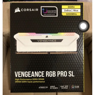 16GB (8GB×2) DDR4/3200 CORSAIR VENGEANCE RGB PRO SLของใหม่ ประกัน ARC ศูนย์ไทย