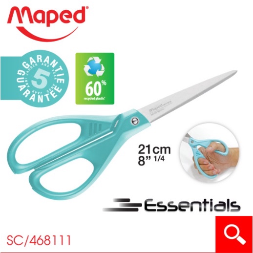 กรรไกร Essentials 8″ Maped SC/468111 – กรรไกร 8 นิ้ว – ใบมีดสแตนเลส คม แข็งแรง – ด้ามจับ สีเขียวพาสเทล