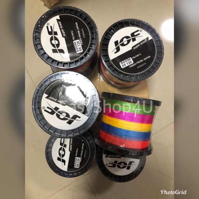 JOF pe ถัก8 สีมัลติคัลเลอร์ ความยาว500เมตร