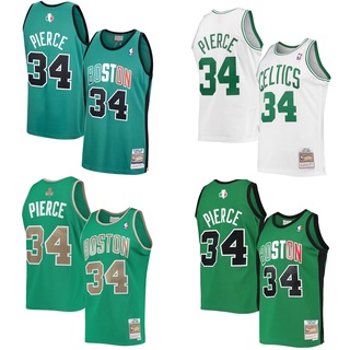 เสื้อกีฬาแขนสั้น ลายทีม New Paul Pierce Boston Celtics Mitchell &amp; Ness สไตล์คลาสสิก