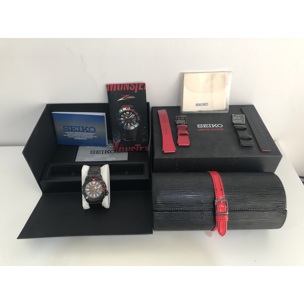 ขาย Seiko Zamba Monster limited edition สีดำปังๆ ของครบชุด