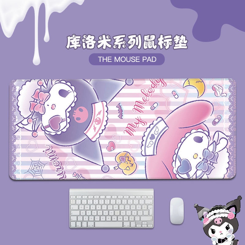 SANRIO แผ่นรองเมาส์ ลายอนิเมะ Kuromi ขนาด 900x400x3 มม. ขนาดใหญ่ สําหรับเล่นเกม คีย์บอร์ด สํานักงาน