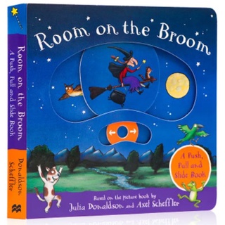 [หนังสือ ขยับได้]Room on the Broom: A Push, Pull and Slide Book by Julia Donaldson ของแท้ Halloween