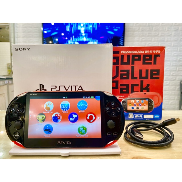 PSVITA รุ่น 2000 สีแดง แปลงแล้ว+สายชาร์จแท้+เมม8GB