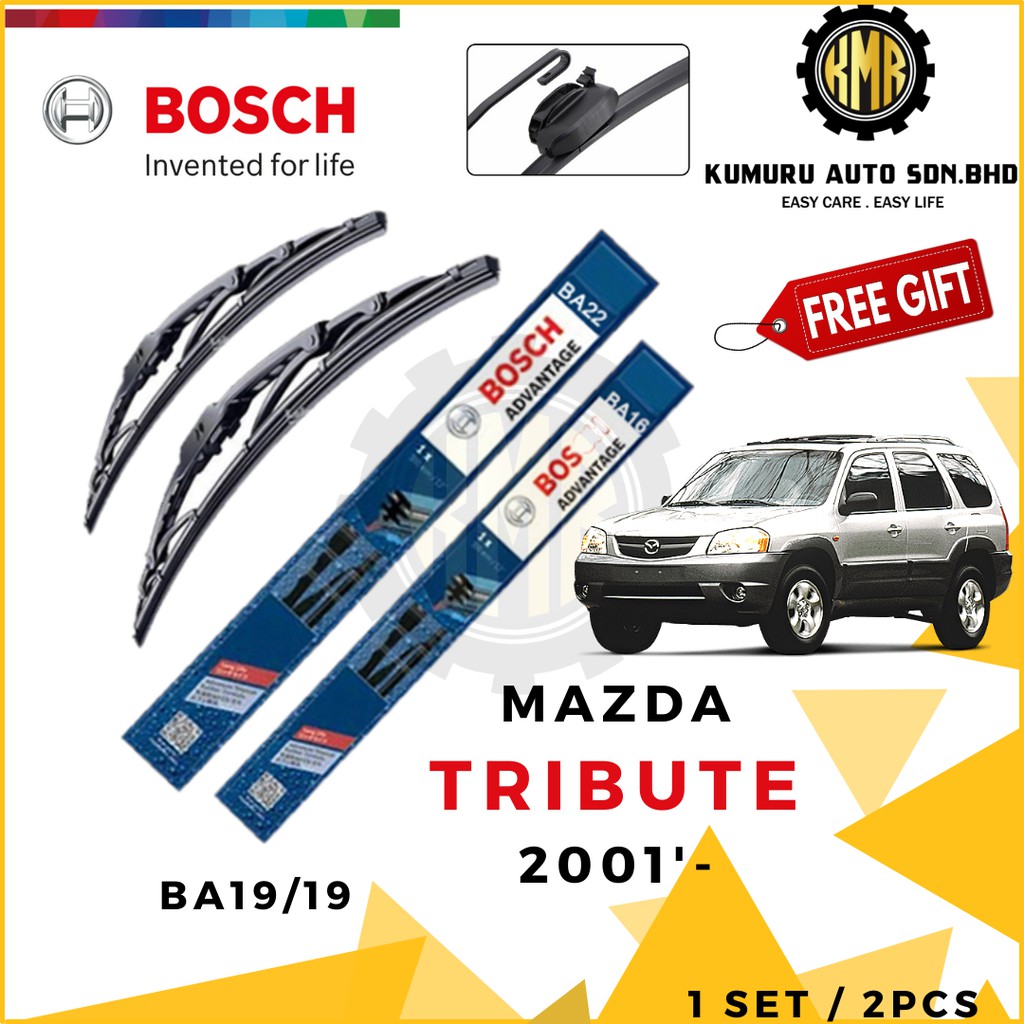 1 ชุด - MAZDA TRIBUTE 2001 WIPER - BOSCH ADVANTAGE WIPER FRONT BA19/19