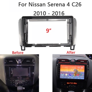 แผงเครื่องเล่น MP5 วิทยุ Fascia กรอบ 9 นิ้ว สําหรับรถยนต์ 2010-2016 Nissan Serena C26 Android