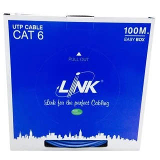 LINK (สายแลนนในอาคาร) รุ่น US-9106A-1 CAT6 UTP (100m/BOX หรือ 328ฟุต) INDOOR 24 AWG (250MHZ) (สีฟ้า) - ประกัน 30 ปี