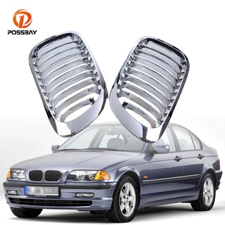 ขายดี กระจังหน้ารถยนต์ โครเมี่ยม สีเงิน สําหรับ BMW 3-Series E46 Coupe 1999-2003 Pre-facelift 2 ชิ้น