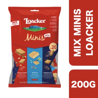 Loacker Minis Mix Assorted Wafer 200g ++ ล็อคเกอร์ มินิส มิกซ์ เวเฟอร์สอดไส้ 200 กรัม