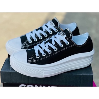 🚩  Chuck Taylor All Star Move Platform Black สีดำ(พื้นดำ) สินค้าพร้อมกล่อง มีเก็บปลายทาง