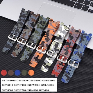 สายนาฬิกาข้อมือเรซิ่น สําหรับ Casio G-Shock GST-W300 W300G GST-S300 S210B S110 GST-W110