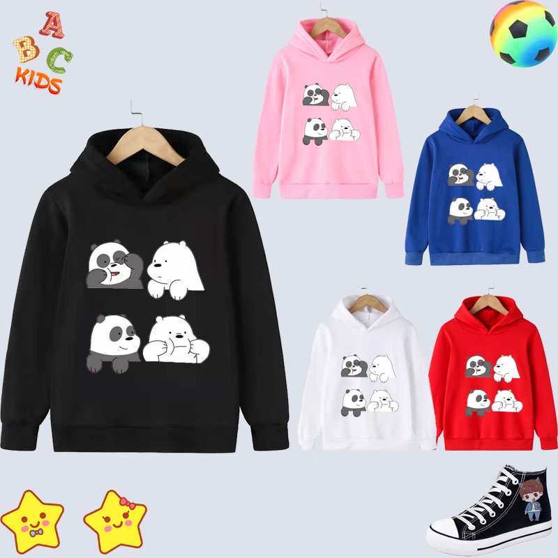 【BAC Kids】เสื้อกันหนาว แขนยาว มีฮู้ด ลาย we bare bears ลําลอง สําหรับเด็กผู้ชาย ผู้หญิง