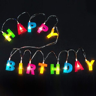 สายไฟ LED ลายตัวอักษร HAPPY Birthday หลากสี สําหรับตกแต่งวันเกิด เซอร์ไพรส์ ของขวัญ