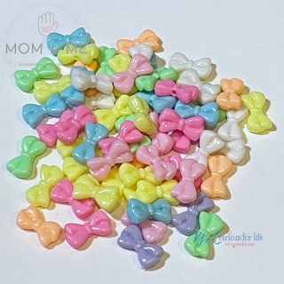 ลูกปัดโบว์ Bo02 คละสีพาสเทล แพค 25 กรัม 35 ชิ้น