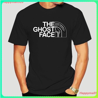 เสื้อยืดผ้าฝ้ายพิมพ์ลายHappymall520 New The Ghost Face T-Shirt Scream 100% Cotton High Quality Tees Halloween Scary Horr