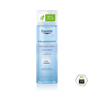 Eucerin UltraSENSITIVE [Hyaluron] Micellar Water 200/400 ml. เช็ดเครื่องสำอางได้อย่างล้ำลึก พร้อมให้ความชุ่มชื่น