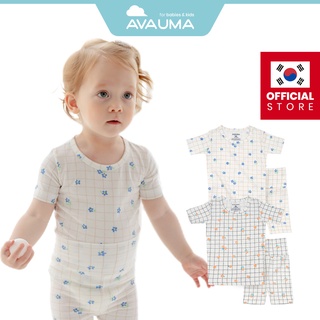 Avauma ชุดนอนผ้าฝ้าย แขนสั้น ลายดอกไม้ 6M-4T สําหรับเด็กวัยหัดเดิน