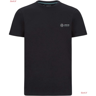 Sort.V New Mercedes Benz AMG Petronas F1 Small Logo T-Shirt เสื้อยืดผ้าฝ้าย 100%U+Q