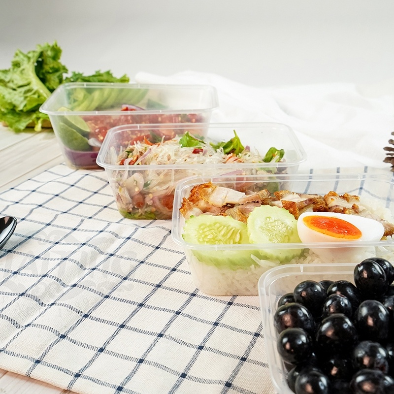 500ml (ลัง 300 ใบ) F กล่องพลาสติก ใส่อาหาร ใส่ข้าว แบบเหลี่ยม สามารถเข้าไมโครเวฟได้ - รูปที่ 3