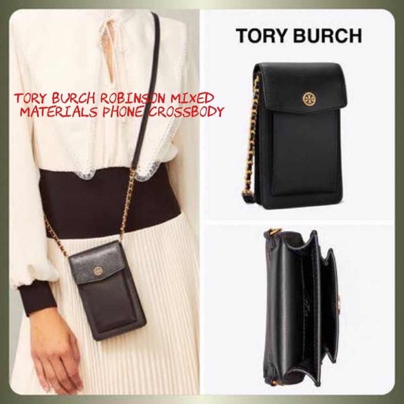 💕Tory burch robinson mixed materials phone crossbody