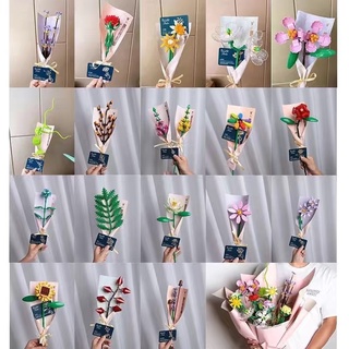 พรีออเดอร์ ดอกไม้เลโก้ประดิษฐ์ 🌹diy กุหลาบตัวต่อ สวยราคาถูก มีคุณค่าทางใจเก็บได้นาน lego flowers