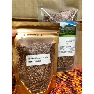 ☑️Brown Flaxseed บราวน์แฟล็กซีด 100กรัม