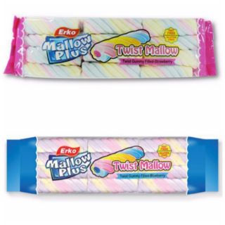 Erko MaLLow plus Twist Mallow 180g ทวิตเต็ด มาร์ชแมลโลว์ สายรุ้ง สตรอเบอรี่/บลูเบอร์รี มีฮาลาล