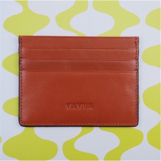 Card Holder ซองใส่การ์ด สีน้ำตาลแดง ทำจากหนังแท้ มีช่องใส่บัตร 7 ชาอง